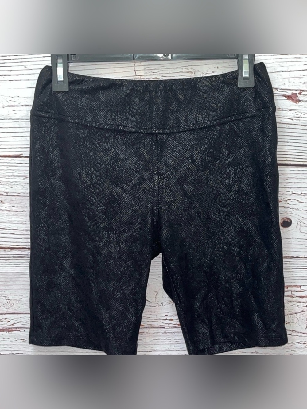 She + Sky Snake Print Biker Shorts In Black